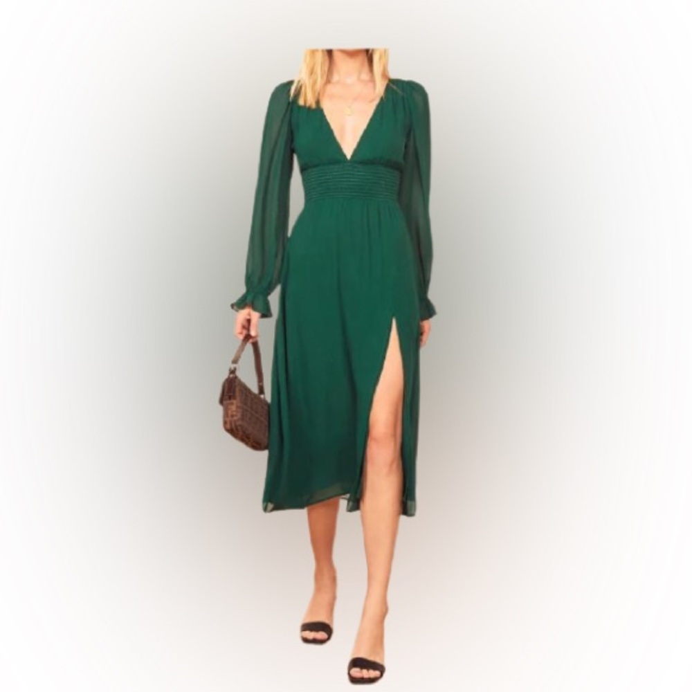 Reformation green Aries midi dress